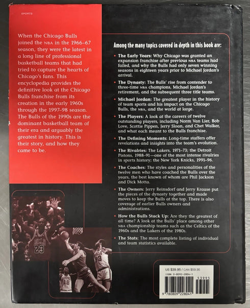 The Chicago Bulls Encyclopedia By Alex Sachare Hard Cover Book With Dust Cover