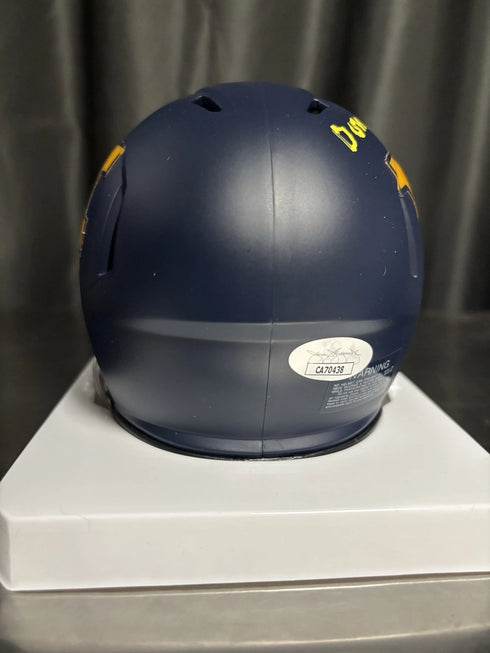 West Virgina Mountaineers Don Nehlen Signed Mini Helmet JSA