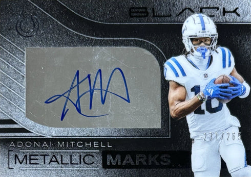 2025 Black Adonai Mitchell Indianapolis Colts Metallic Marks Rc Auto /265