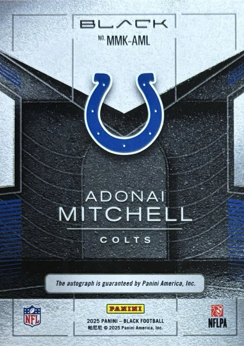 2025 Black Adonai Mitchell Indianapolis Colts Metallic Marks Rc Auto /265