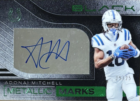 2025 Black Adonai Mitchell Indianapolis Colts Metallic Marks Rc Auto 25/25