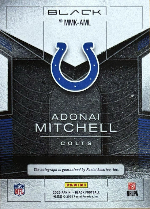 2025 Black Adonai Mitchell Indianapolis Colts Metallic Marks Rc Auto 25/25