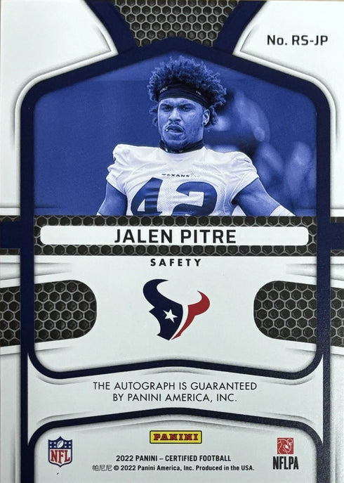 2022 Certified Jalen Pitre Houston Texans Rookie Signatures /75 #RS-JP