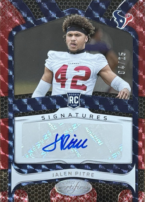 2022 Certified Jalen Pitre Houston Texans Rookie Signatures Red /25 #RS-JP