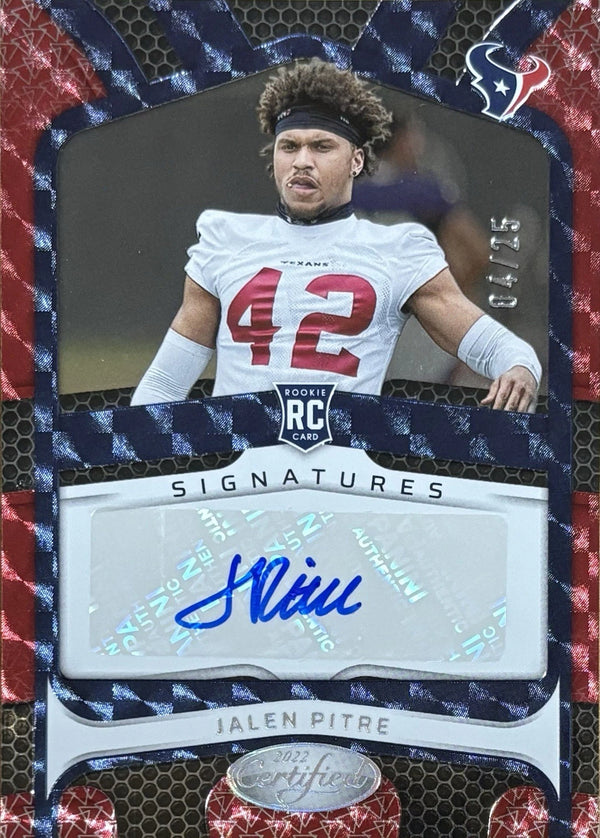 2022 Certified Jalen Pitre Houston Texans Rookie Signatures Red /25 #RS-JP