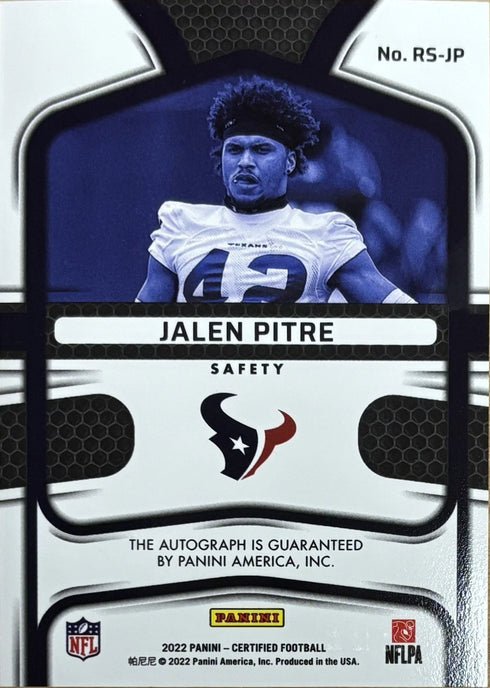 2022 Certified Jalen Pitre Houston Texans Rookie Signatures Red /25 #RS-JP
