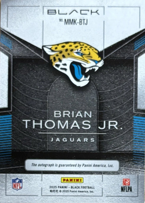 2025 Black Brian Thomas Jr Metallic Marks Green Auto /25 #MMK-BTJ