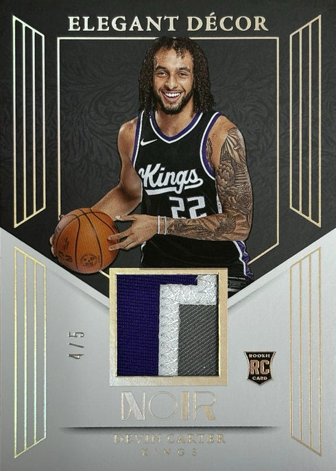 2024-25 Noir Devin Carter Sacramento Kings Elegant Decor RC Patch /5 #EDR-DEV