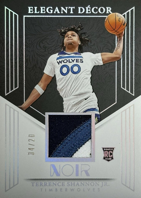 2024-25 Noir Terrance Shannon Jr Timberwolves Elegant Decor RC /20 #EDR-TSJ