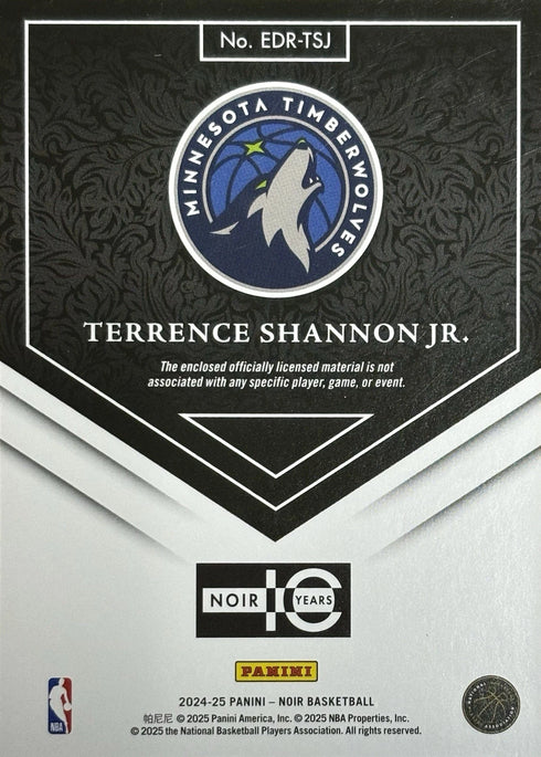 2024-25 Noir Terrance Shannon Jr Timberwolves Elegant Decor RC /20 #EDR-TSJ