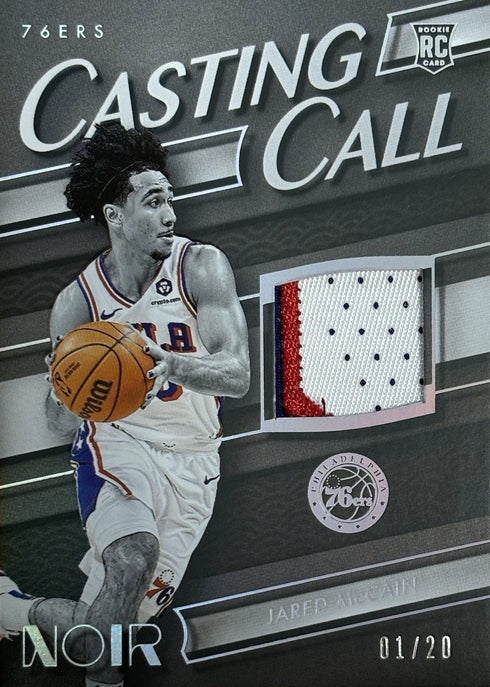 2024-25 Noir Jared McCain Philadelphia 76ers Casting Call RC Patch /20 #CCM-JAR