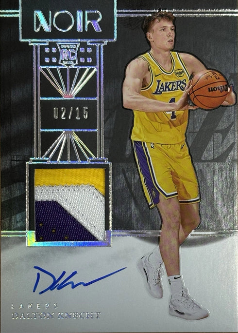2024-25 Noir Dalton Knecht Los Angeles Lakers Rookie Patch Auto /15 #379