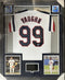 Major League Charlie Sheen Signed Framed Video Screen Vaughn Jersey PSA/DNA