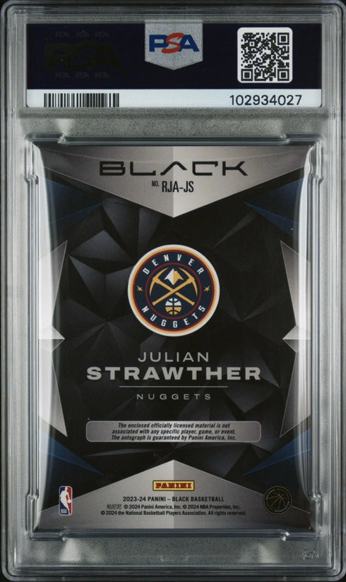 2023 Black Julian Strawther Denver Nuggets RPA Copper /10 #RJAJS PSA 9