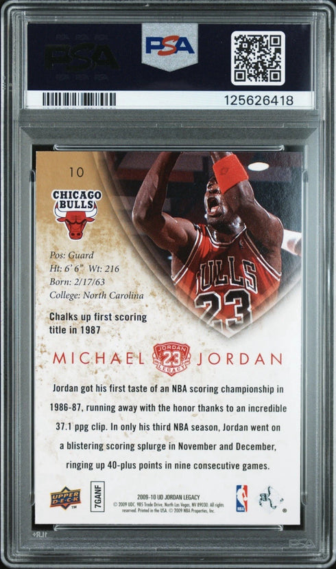 2009 UD Jordan Legacy Michael Jordan Chicago Bulls #10 PSA 6