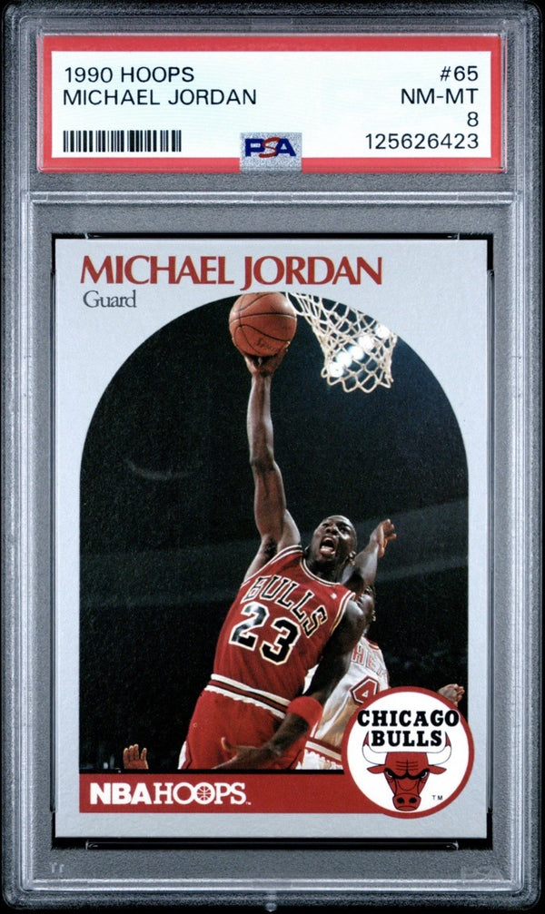 1990 Hoops Michael Jordan Chicago Bulls #65 PSA 8