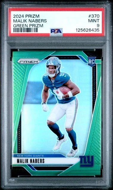 2024 Panini Prizm - Rookies Malik Nabers #370 Green Prizm (RC)