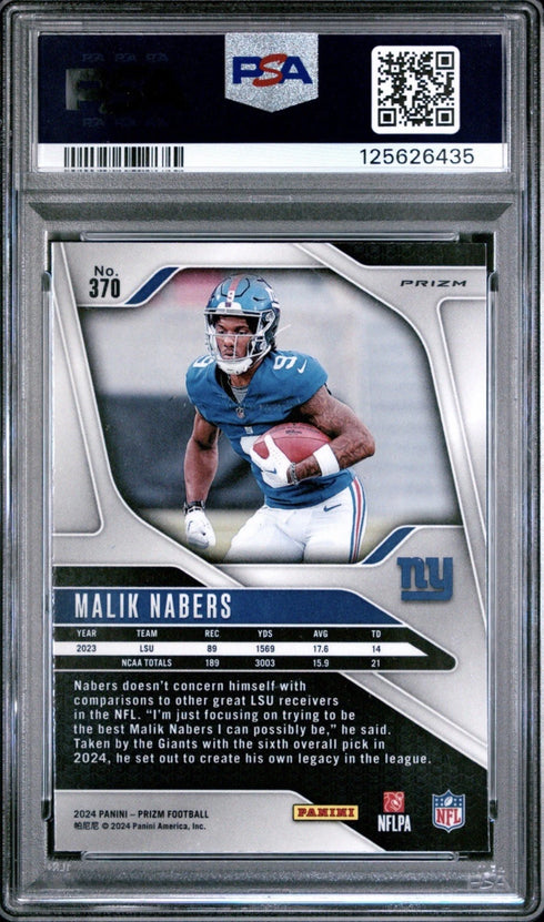 2024 Panini Prizm - Rookies Malik Nabers #370 Green Prizm (RC)