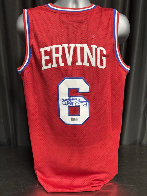 Philadelphia 76ers Julius Erving Signed Red Jersey Tristar