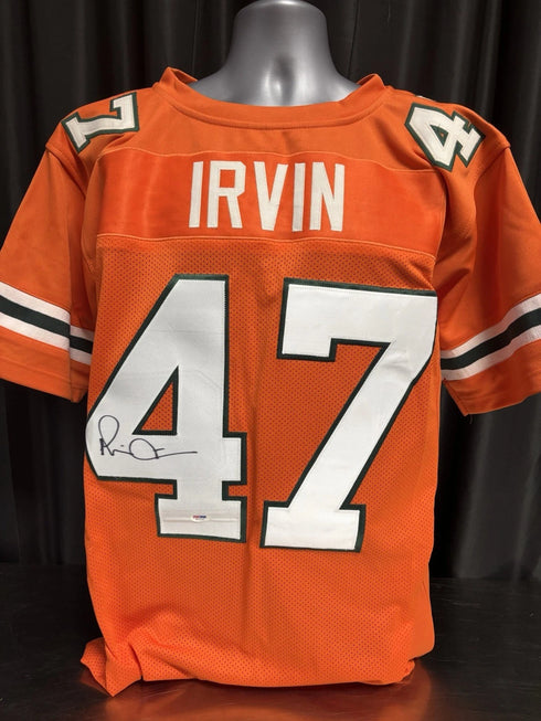Miami Hurricanes Micheal Irvin Signed Orange Jersey PSA/DNA