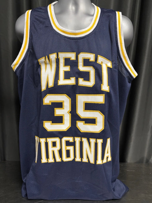 West Virginia Mountaineers Bob Huggins Signed Blue Jersey HOF 22 Inscr JSA