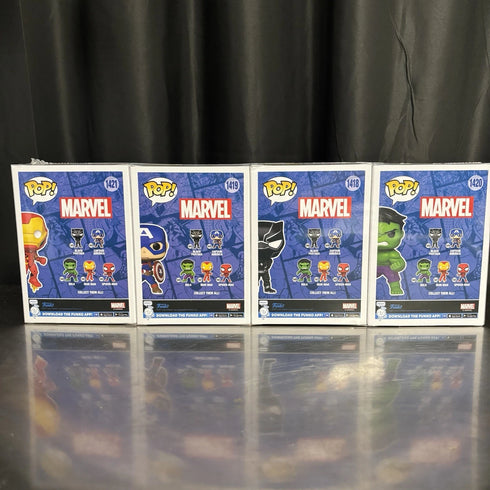 Marvel 4 Pack Hulk Black Panther Iron Man Captain America Funko Pop