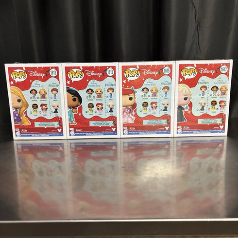 Disney Princess 4 Pack Holiday Elsa Ariel Jasmine Repunzal Funko Pop
