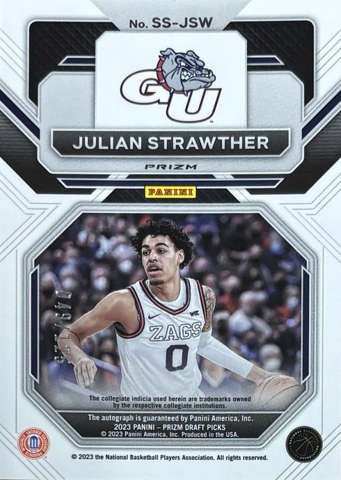2023 Draft picks Julian Strawther Gonzaga Sensational Signatures RC /125 #SS-JSW