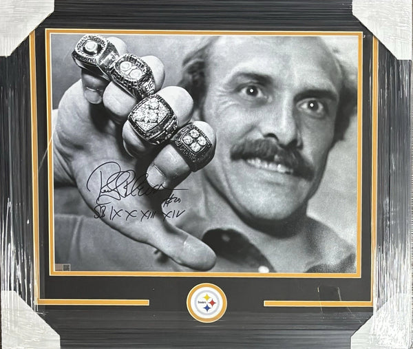 Pittsburgh Steelers Rocky Bleier Signed Framed 16x20 Super Bowl Inscr TSE