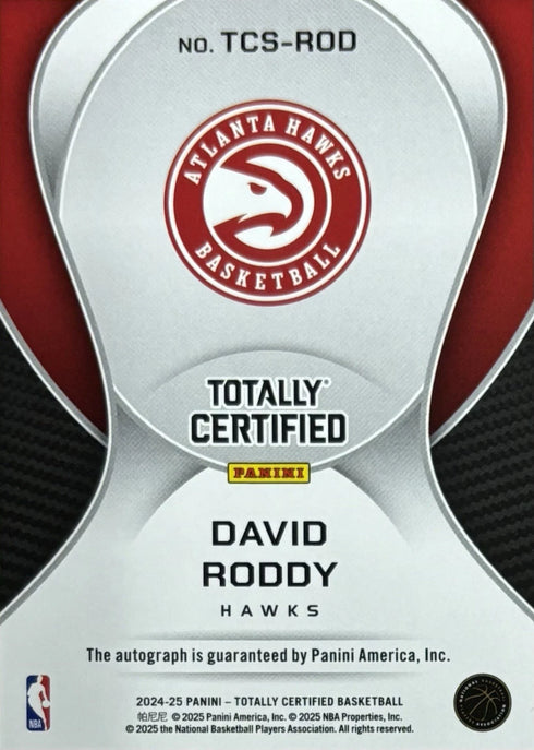 2024-25 Totally Certified David Roddy Atlanta Hawks Auto #TCS-ROD