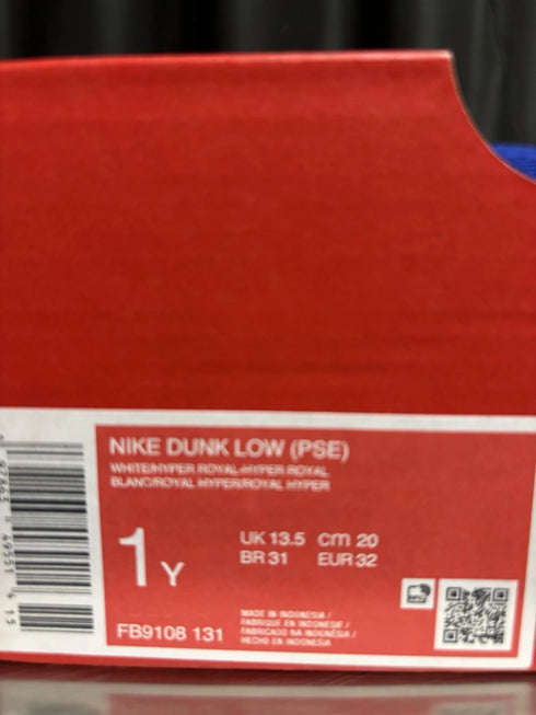 Nike Youth Size 1 Nike Dunk Low PSE Royal Hyper Shoes Brand New