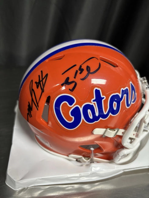 Florida Gators Steve Spurrier Tim Tebow Danny Wuerffel Signed Mini Helmet JSA
