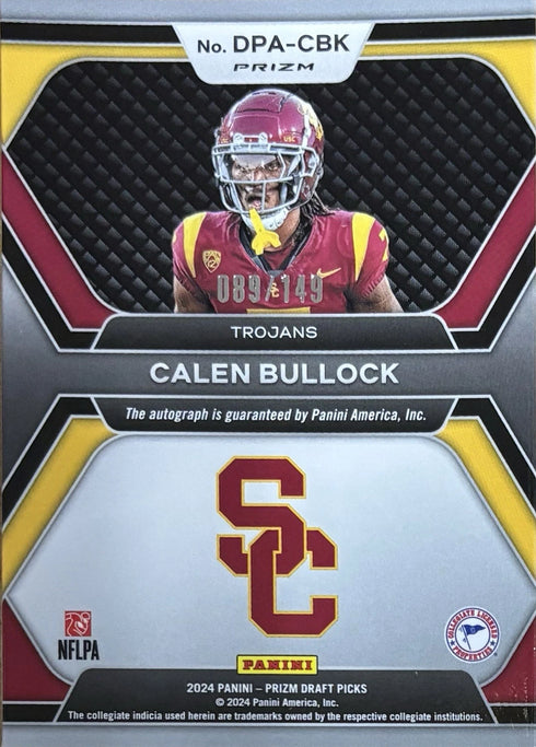 2024 Prizm Draft Picks Caleb Bullock USC Blue Auto /149 #DPA-CBK