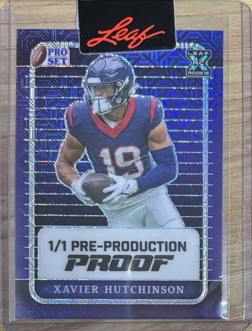 Pro Set Xavier Hurchinson Houston Texans 1/1 Pre Production Proof Purple Rookie