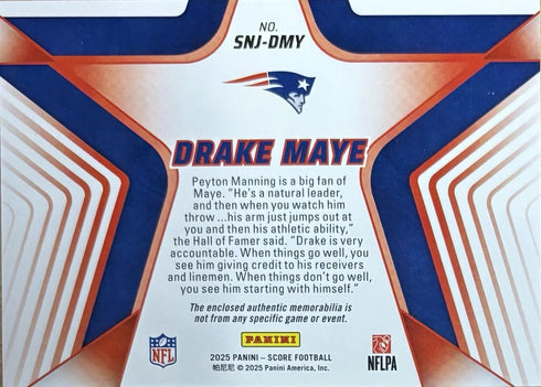 2025 Score Drake Maye New England Patriots Stars Of The NFL Patch #SNJ-DMY