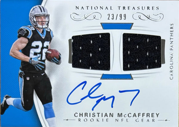 2017 National Treasur Christian McCaffrey Panthers RC Gear RPA /99 #RSC-CM