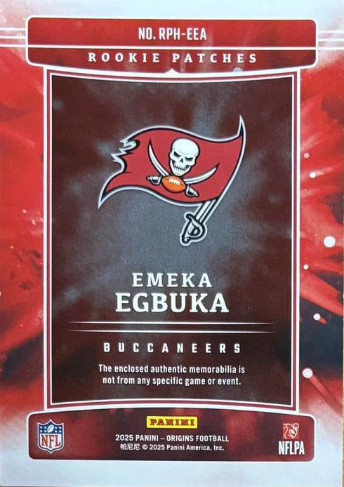 2025 Origins Football Emeka Egbuka Tampa Bay Bucs Rookie Patches /99 #RPH-EEA