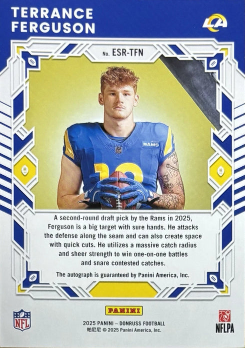 2025 Donruss Terrence Ferguson Los Angeles Rams Elite Rookies Auto /99 #ESR-TFN