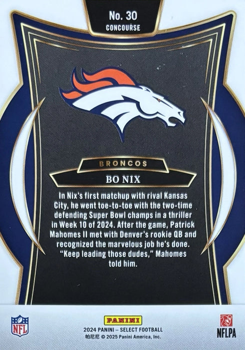 2024 Select Bo Nix Denver Broncos Concourse Rookie #30