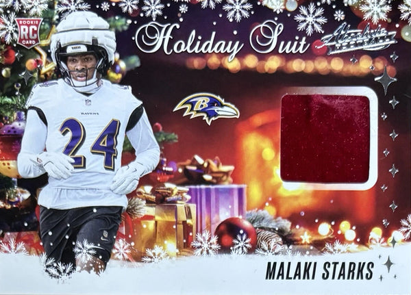 2025 Absolute Malaki Starks Baltimore Ravens Rookie Holiday Suit Patch #HS-MSS