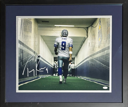Dallas Cowboys Tony Romo Signed Framed 16x20 Photo Tunnel JSA