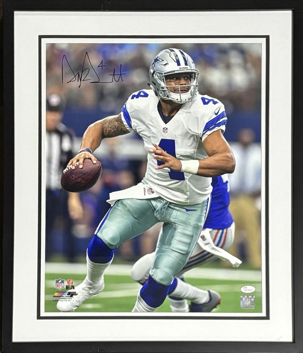 Dallas Cowboys Dak Prescott Signed Framed 16x20 JSA