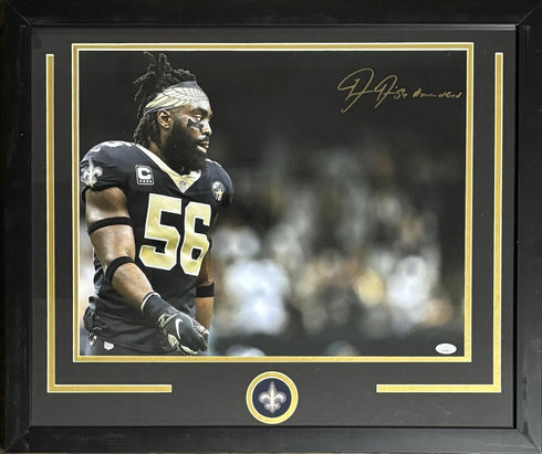 New Orleans Saints Demario Davis Signed Framed 16x20 Photo Inscr JSA