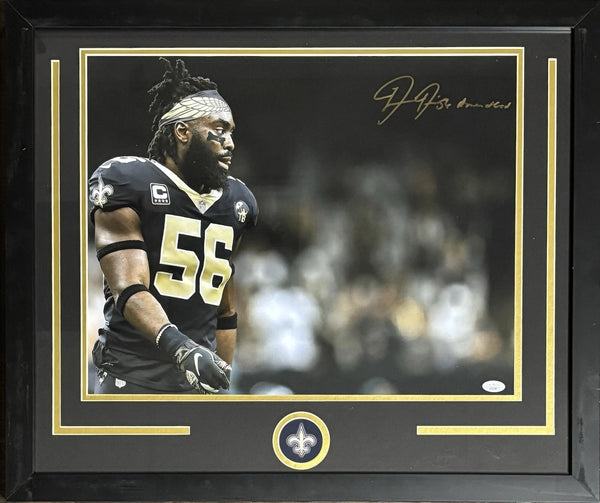 New Orleans Saints Demario Davis Signed Framed 16x20 Photo Inscr JSA