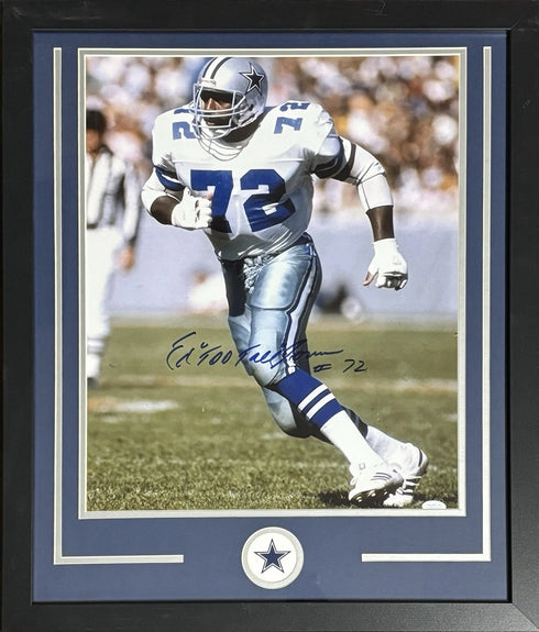 Dallas Cowboys Ed Too Tall Jones Signed Framed 16x20 Photo JSA