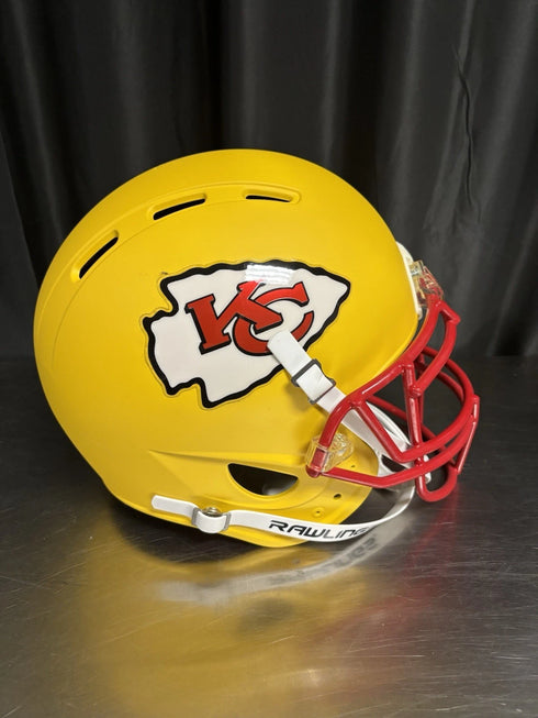 Kansas City Chiefs Authentic Yellow Mat Rawlings Full Size Helmet