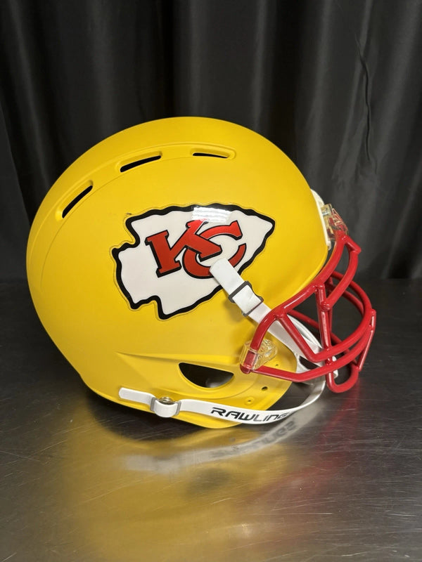 Kansas City Chiefs Authentic Yellow Mat Rawlings Full Size Helmet