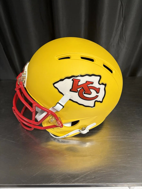 Kansas City Chiefs Authentic Yellow Mat Rawlings Full Size Helmet