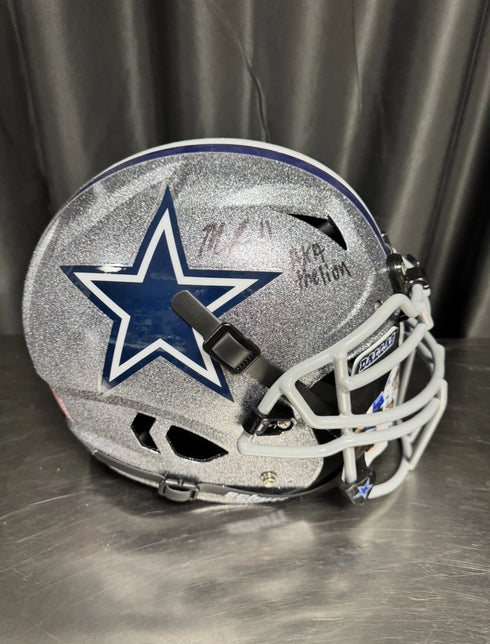 Dallas Cowboys Micah Parsons Signed Authentic Full Size Glitter Inscr Helmet