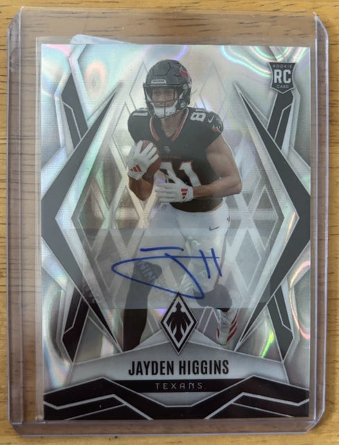 2025 Panini Phoenix Silver Autographs Jayden Higgins #180 RC Texans